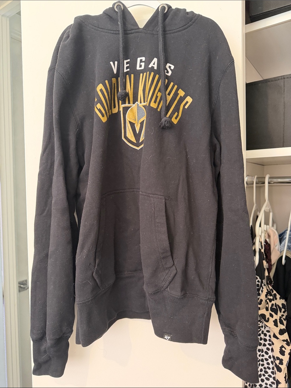 '47 Brand Black Hoodie with White Logo Tag